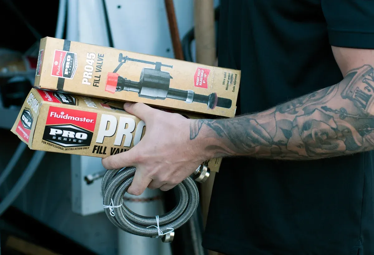 Clear Choice Plumbing technician preparing for a job in Victoria BC